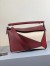 Loewe Small Puzzle Bag In Bordeaux/Garnet/White Calfskin