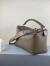 Loewe Large Puzzle Bag In Khaki Grained Leather