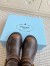 Prada Biker Boots in Dark Brown Calfskin
