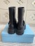 Prada Biker Boots in Black Calfskin