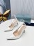 Prada Slingbacks Pumps 95mm In White Patent Leather