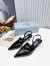 Prada Slingback Pumps 55MM In Black Brushed Leather