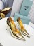 Prada Pumps 85mm In Gold Metallic Leather