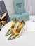 Prada Pumps 85mm In Gold Metallic Leather