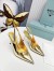 Prada Slingbacks Pumps 85mm In Gold Metallic Leather