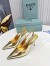 Prada Slingbacks Pumps 85mm In Gold Metallic Leather