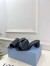 Prada Heeled Slides 35mm in Black Calfskin