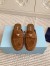 Prada Women's Slippers in Dark Brown Suede Leather