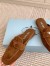 Prada Women's Slippers in Dark Brown Suede Leather