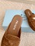 Prada Women's Slippers in Dark Brown Suede Leather