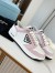 Prada District Sneakers in White and Pink Calfskin