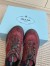 Prada Women's Speedrocks in Burgundy Mesh and Leather