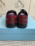 Prada Women's Speedrocks in Burgundy Mesh and Leather