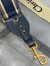 Dior Shoulder Strap with Ring in Blue Embroidery Canvas
