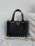 Valentino Rockstud Small Shopping Bag in Black Grainy Calfskin