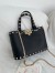 Valentino Rockstud Small Shopping Bag in Black Grainy Calfskin