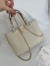 Valentino Rockstud Small Shopping Bag in White Grainy Calfskin