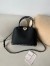 Valentino Small Rockstud Foldover Top Handle Bag in Black Grainy Leather