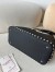 Valentino Small Rockstud Foldover Top Handle Bag in Black Grainy Leather