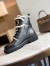 Valentino VLogo Combat Boots with Shearling Lining