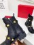 Valentino Roman Stud Combat Boots In Black Calfskin