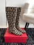 Valentino VLogo Type Knee Boots in Black Toile Iconographe fabric