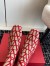 Valentino VLogo Type Knee Boots in Red Toile Iconographe fabric