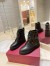 Valentino Vlogo Signature Combat Boots in Noir Toile Iconographe