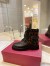 Valentino Vlogo Signature Combat Boots in Noir Toile Iconographe