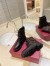 Valentino Vlogo Signature Combat Boots in Noir Toile Iconographe