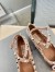 Valentino Garavani Rockstud Ballerina In Beige Satin