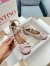 Valentino Garavani Rockstud Ballerina In Beige Satin