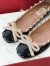 Valentino Garavani Rockstud Ballerina In Black Patent Leather