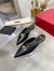 Valentino Roman Stud Flat Mules In Black Calfskin