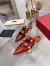 Valentino Roman Stud Flat Mules In Bordeaux Leather