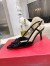 Valentino Vlogo Slingback Pumps 80mm In Black Patent Leather