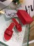 Valentino Vlogo Flat Slide Sandals In Red Calfskin