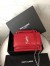 Saint Laurent WOC Sunset Chain Wallet In Red Croc-Embossed Leather