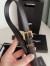Saint Laurent Cassandre Square Buckle Belt 20MM In Black Calfskin