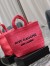 Saint Laurent Rive Gauche Tote Bag in Neon Pink Raffia Crochet