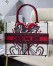 Dior Medium Book Tote In Latte Multicolor Cupidon Embroidery