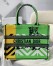 Dior Medium Book Tote Bag In Green D-Jungle Pop Embroidery