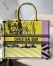 Dior Large Book Tote Bag In Yellow D-Jungle Pop Embroidery