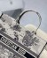 Dior Large Book Tote Bag In White Toile de Jouy Zodiac Embroidery