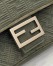 Fendi Midi Baguette Chain Bag In Green FF Fabric