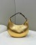 Fendi Fendigraphy Small Hobo Bag In Gold Laminated Leather
