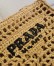 Prada Small Crochet Tote in Beige Raffia-effect Yarn
