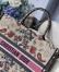 Dior Book Tote Bag In Multicolor Dior Flowers Embroidery