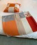 Hermes H Drapeau Blanket in Terracotta and Grey Cashmere