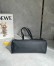 Loewe Medium Horizontal Puzzle Fold Tote Bag in Black Grained Leather
